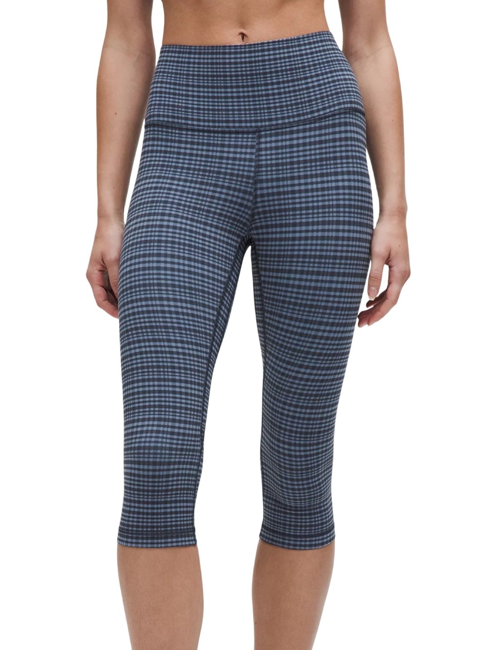 💙 lululemon athletica Align Glow Grid denim HR Crop 27” blue plaid leggings